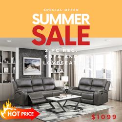 2 PC RECLINER SOFA AND LOVESEAT