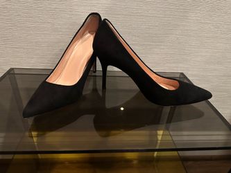 J.Crew Elsie Black Suede Pointed Toe Pump – Size 7.5, Made in Italy, Lightly Worn