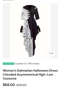 Halloween  Cruella, Deville Costume Dress