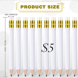 Gold White Golf Mini Pencils