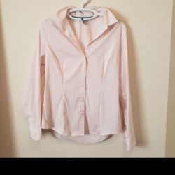 H&M Pale Pink Tailored Button Up Shirt Size 12