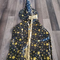 Halloween Costume Wizard Cloak With Hat For 4 To 7 Yrs Old