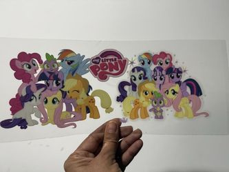 My Little Pony Rainbow Dash Rarity Twilight Sparkle Pinkie Pie Applejack Flutter Shy Spike UV Sticker
