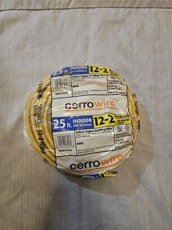 25ft 12/2 Yellow Solid Cerrowire Slitwire Copper