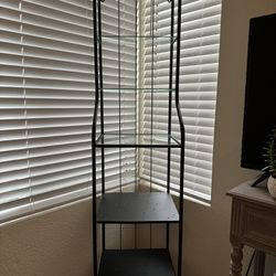 Metal Stand With Glass Shelves