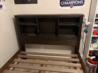 Full size bed frame with storage