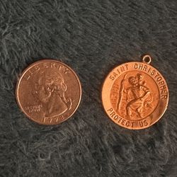 14K St Christopher Pendant