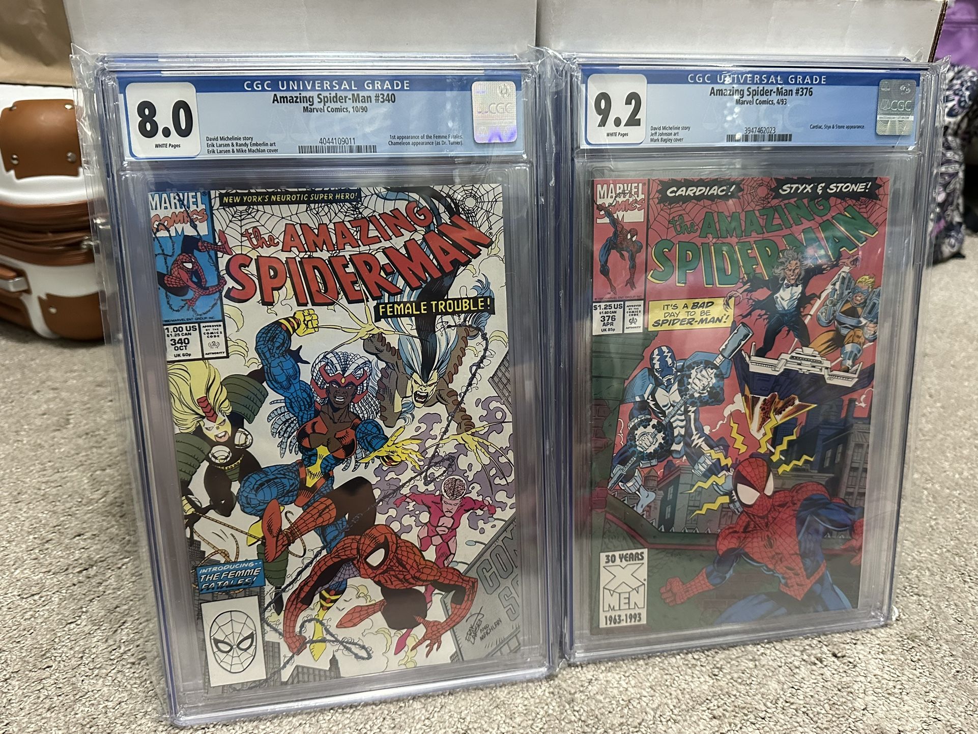 1990 Amazing Spider-Man #340 CGC 8.0 And 1993 Amazing Spider-Man #376 CGC 9.2 π₯ OPEN TO TRADES π₯π«
