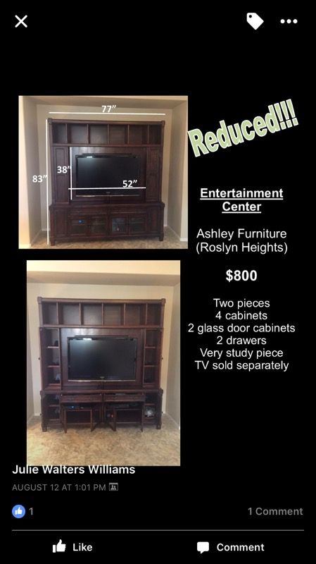 Huge tv - media center & storage unit