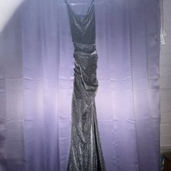 Prom/Graduation/Silver Long Skin Fitting Dress