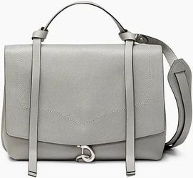 Rebecca Minkoff Stella Leather Satchel in Gray
