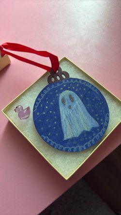 Hand Painted Ghost Ornament