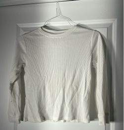 Cat & Jack Boys White Waffle Knit Thermal Long Sleeve Shirt – Size M 8