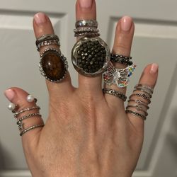 Silver Tone Rings (Lot #10)