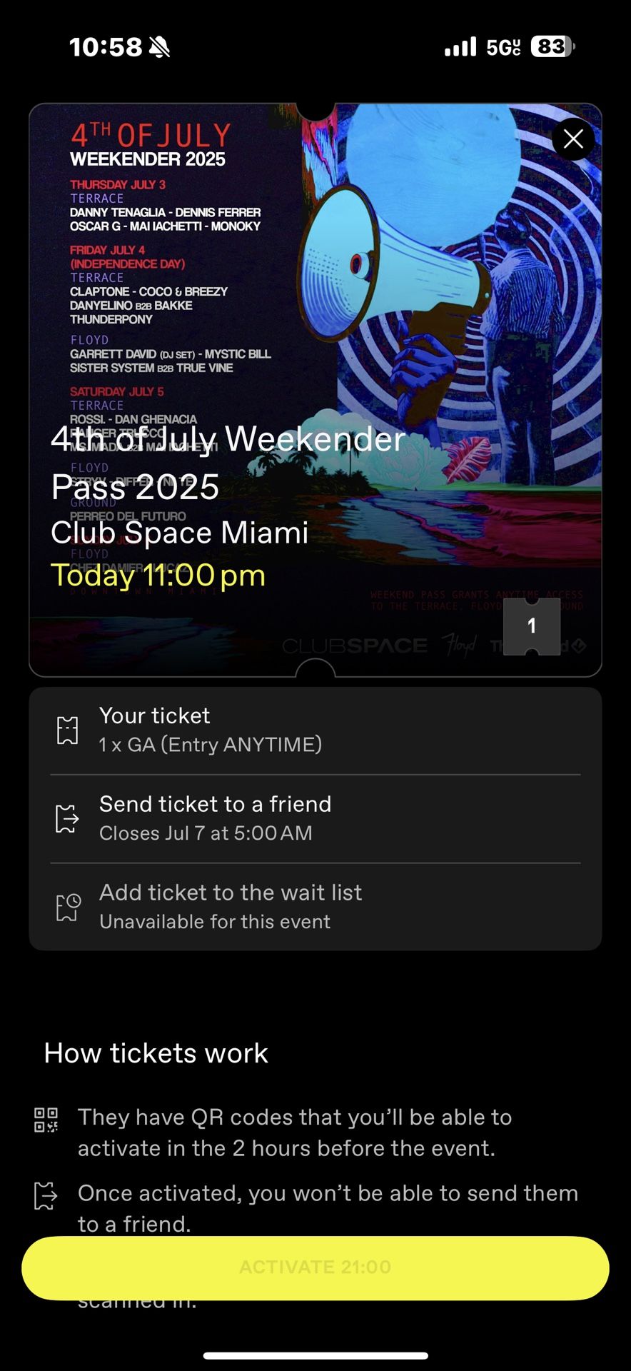 Club Space 4th Of July Entry All Weekend!