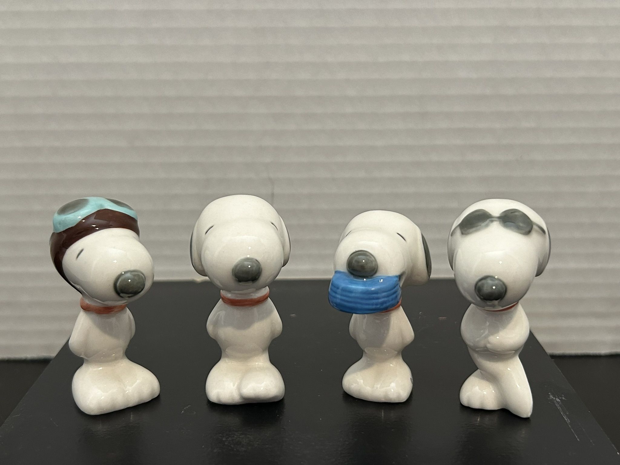 Peanuts Snoopy Determined Miniature Porcelain Figurines. HT