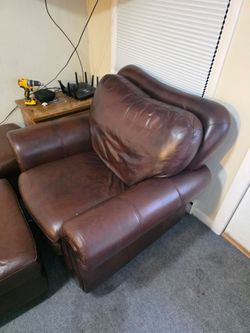Brown Leather Recliner Chair