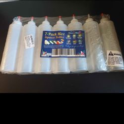 7 pk plastic squeeze bottles 