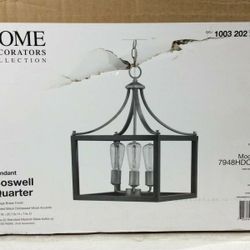 NEVER USED Boswell Quarter 3-Light Vintage Brass Chandelier