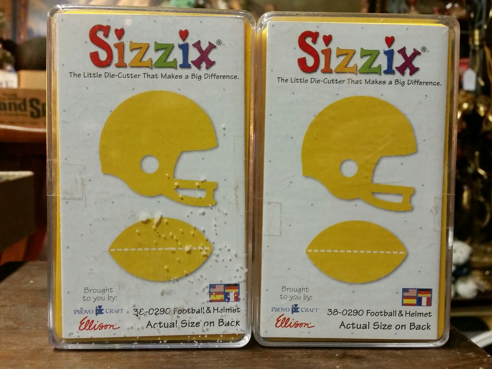 2 sizzix football helmet die cutter sets for paper crafting