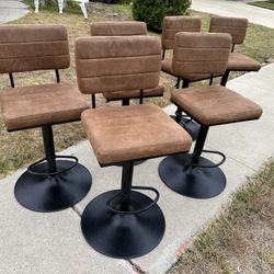 6 Bar Stools Swivel 