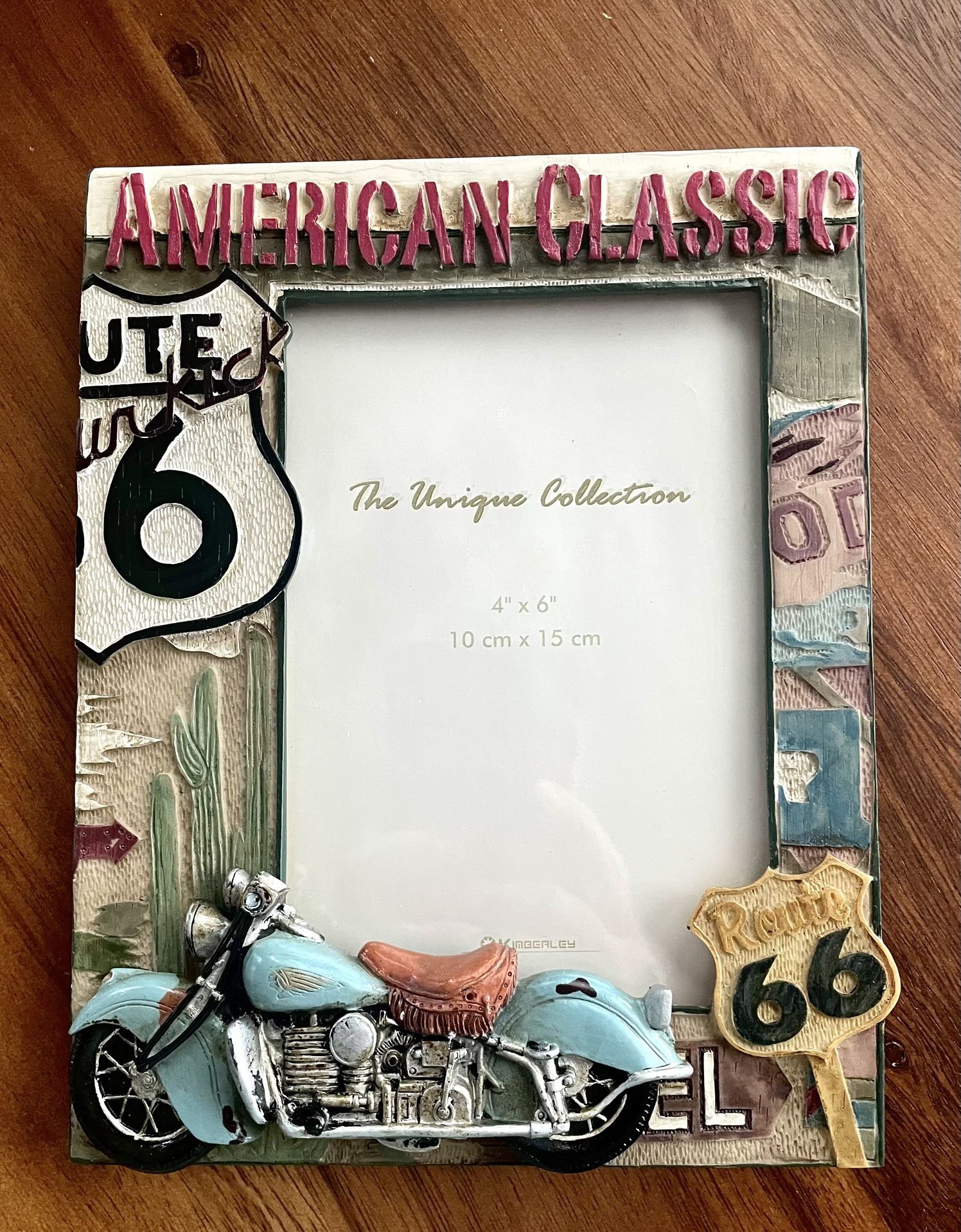 **VINTAGE** American Classic Motorcycle Resin Picture Frame - 4" x 6" - Route 66
