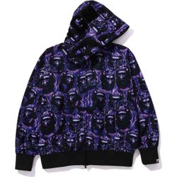 APE HEAD GRAFFITI SHARK FULL ZIP HOODIE RELAXED FIT MENS XL 