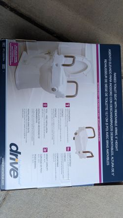 Raised toilet seat with removable arms