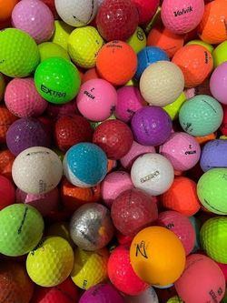 Multicoloured golf balls, $.25 each