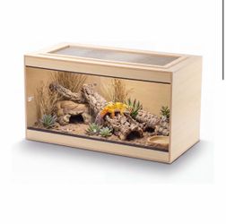 31.5" Wooden Reptile Enclosure Cage, 34 Gallon Clear View Habitat Tank