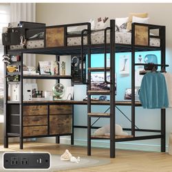 Loft Bed with Desk and outlet