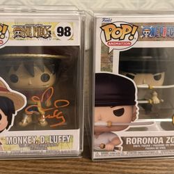 Signed Luffy Funko Pop And Zoro Chase Lot
