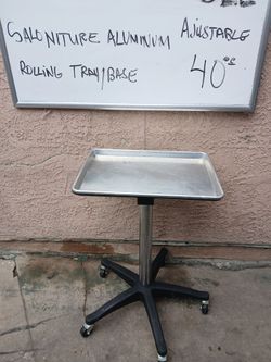 Adjustable Aluminum Salon Rolling Tray Stand
