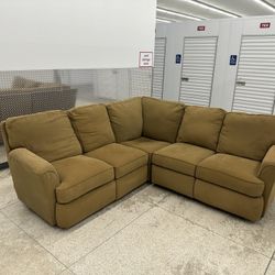 (FREE DELIVERY) Tan Recliner Sectional 