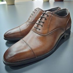 Mens captoe Brown Dress Shoe