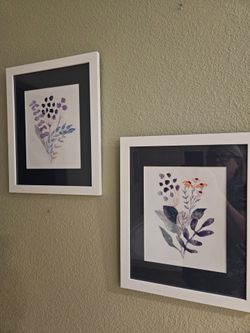 Beautiful Minimalist Print Water Color Artwork.   $20 For The Set Of 2.