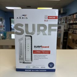 Arris Surf Board Docsis 3.1 Cable Modem SB8200 32 x 8 Plus 2x2 Modem Channels