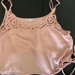 Intimately Free People Crop Satin Lace Cami Top M