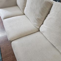 Beige Pottery Barn 3 Seater Couch