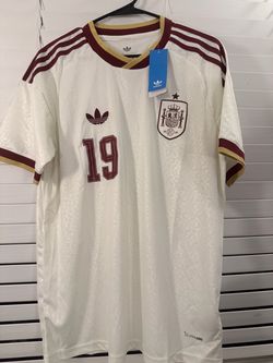 Lamine Yamal #19 Spain 2026 White Away Soccer Jersey Men's Large New