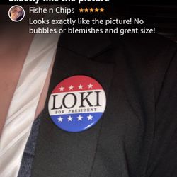 Loki For President Pin Button only On amazon 