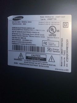 Samsung UN65F7100 65” 1080p Smart LED TV - Works Great + Remote (no legs)