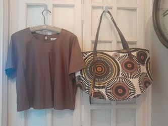 Teen girls faux leather top and cute bag $3 each