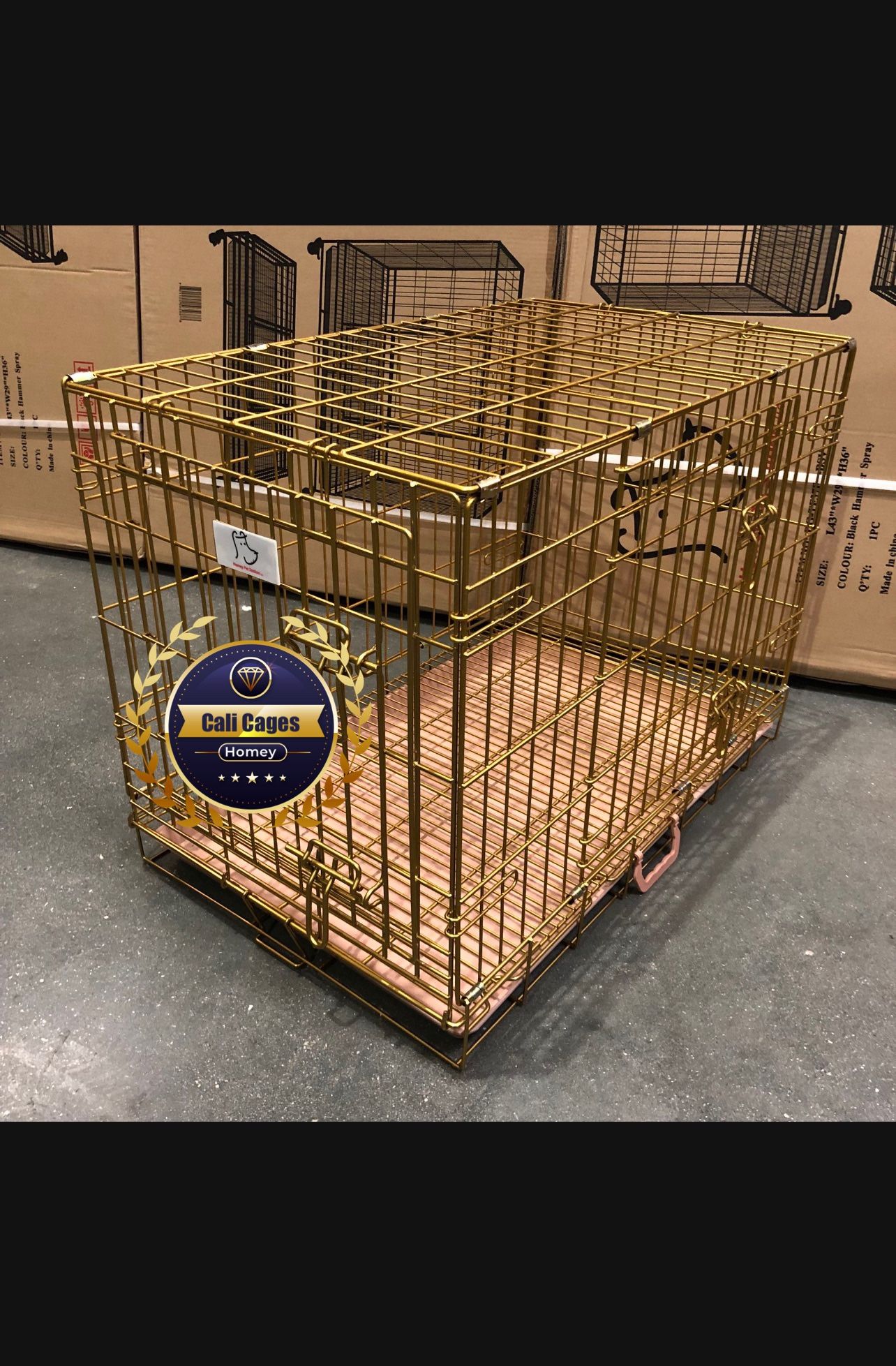 Dog Crate Size 24” Small Gold Color With Tray And Grid New In Box 📦