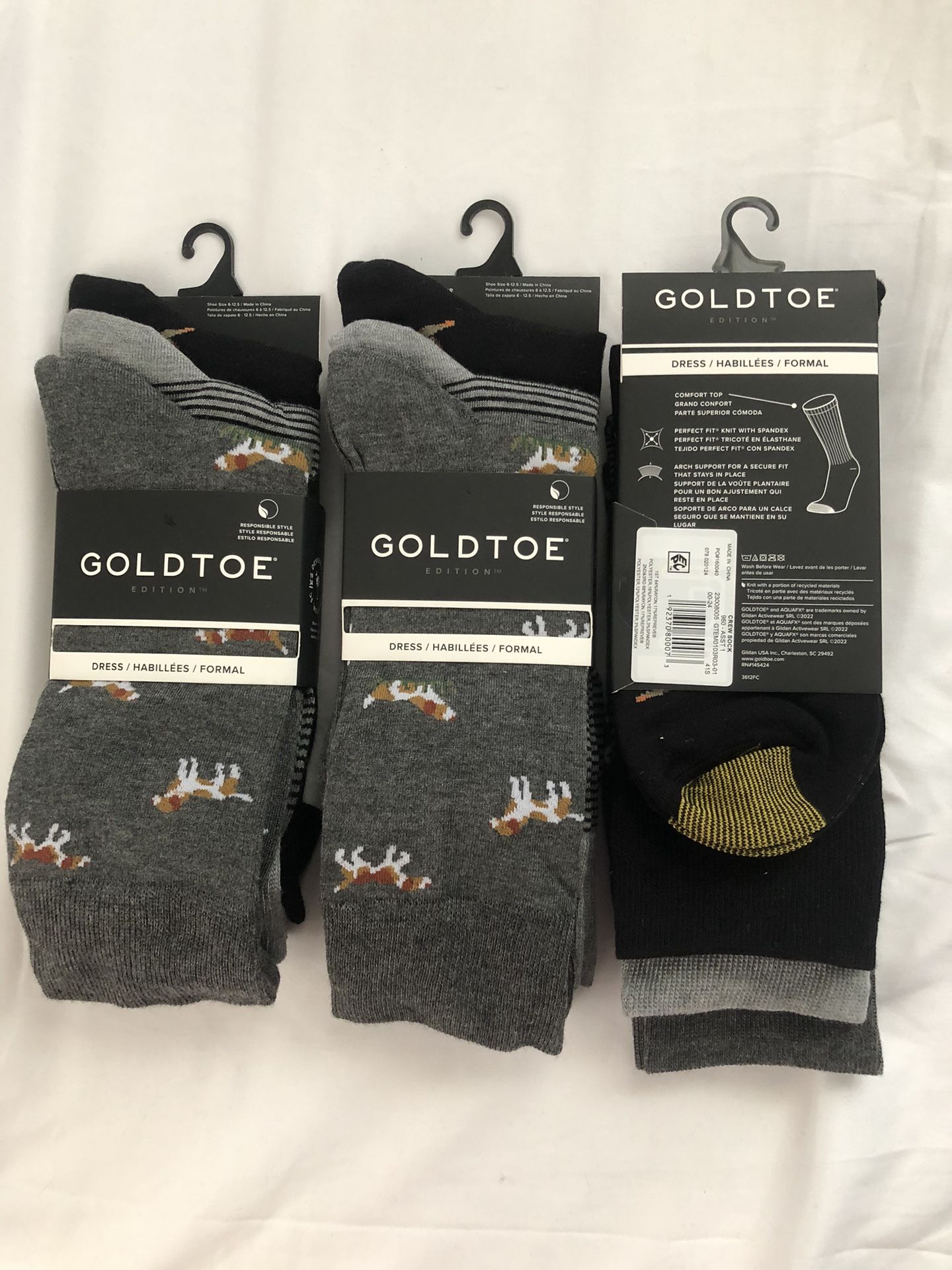 3 Dress 3 Pack Each Of Gold Toe