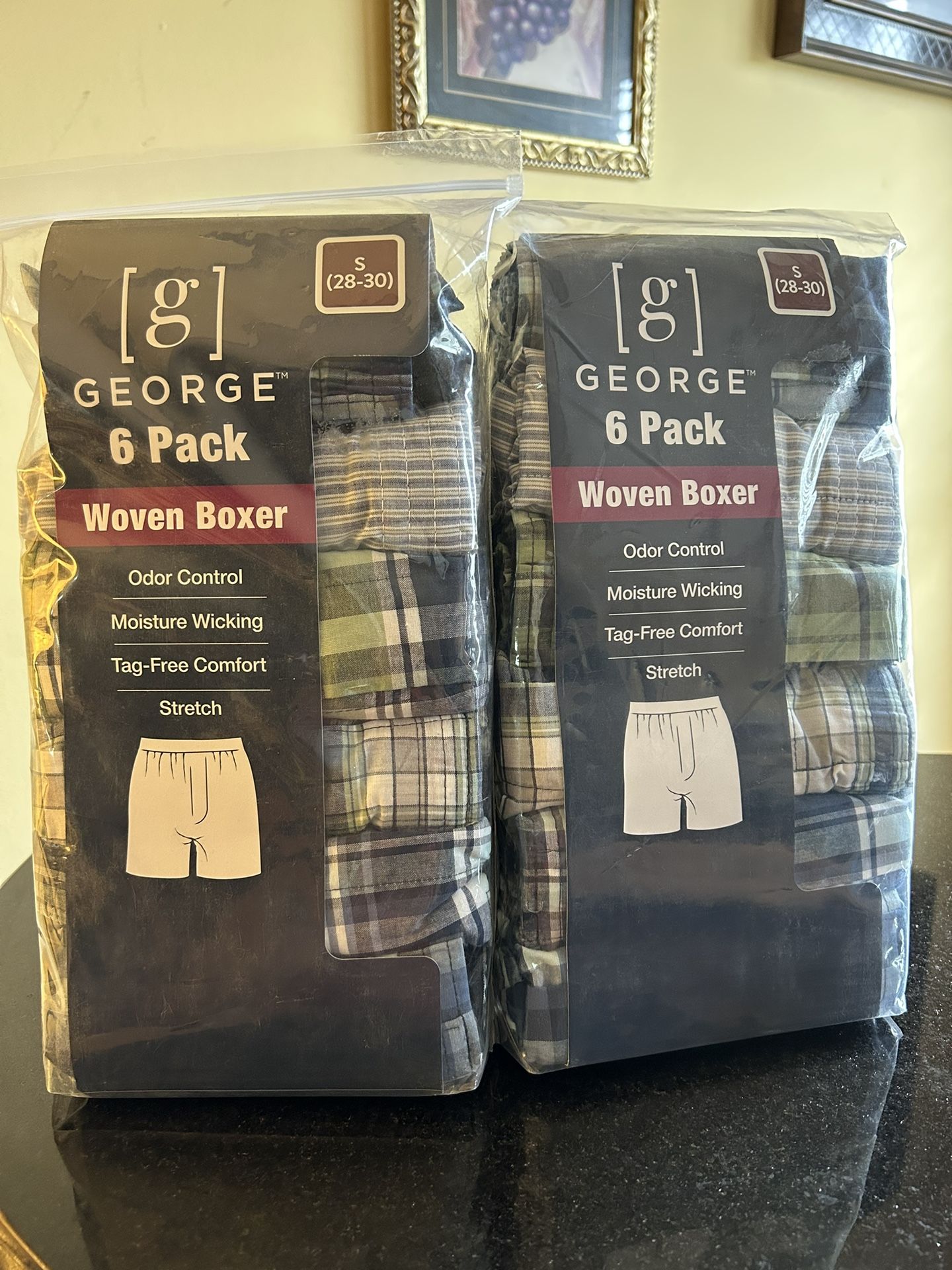 6 Pack Tag Free Woven Boxer