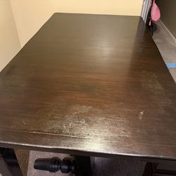 Pottery Barn w/ bench  solid wood dining table
