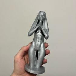 Silver Transgender Nun Figurine Statue 