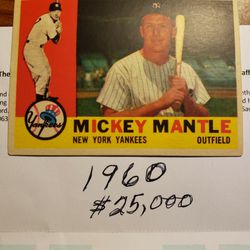1960 Mickey Mantle Card 350