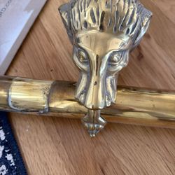 Vintage Style Lion Head Brass Bar Rail And Holders